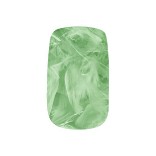 Green Feathers Minx Nail Art