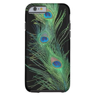 Green Feathers with Black Tough iPhone 6 Case