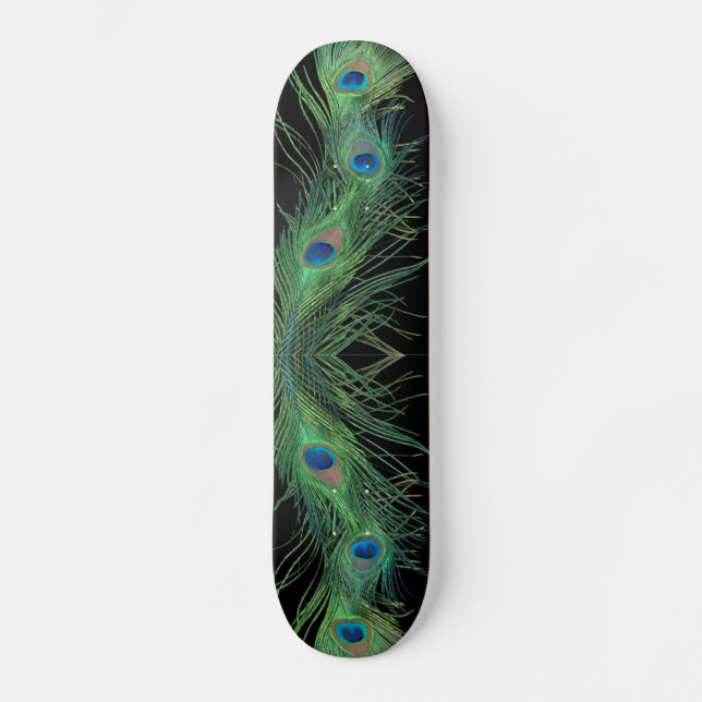 Green Feathers with Black Skateboard Deck (Front)