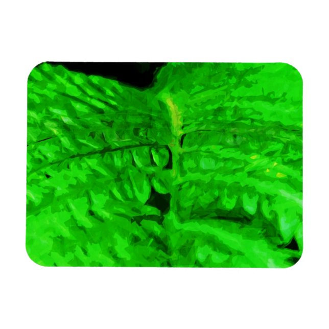 Green Fern Abstract Impressionism Magnet (Horizontal)