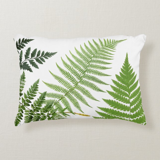 Green Fern Accent Pillow (Front)