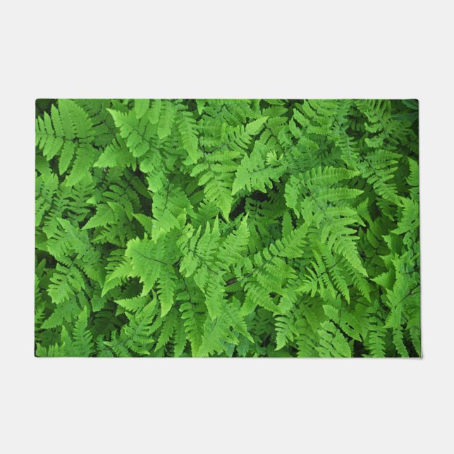 Green fern beauty      doormat (Front)