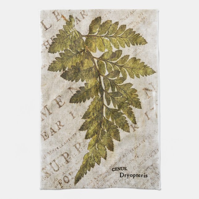 Green Fern Botanical Ferns Tropical Template Towel (Vertical)