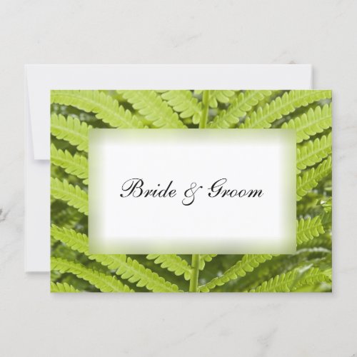Green Fern Wedding Flat Note Cards Custom Invite