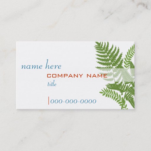 Customizable Green Fern Leaves Profile Card Business Card Template
