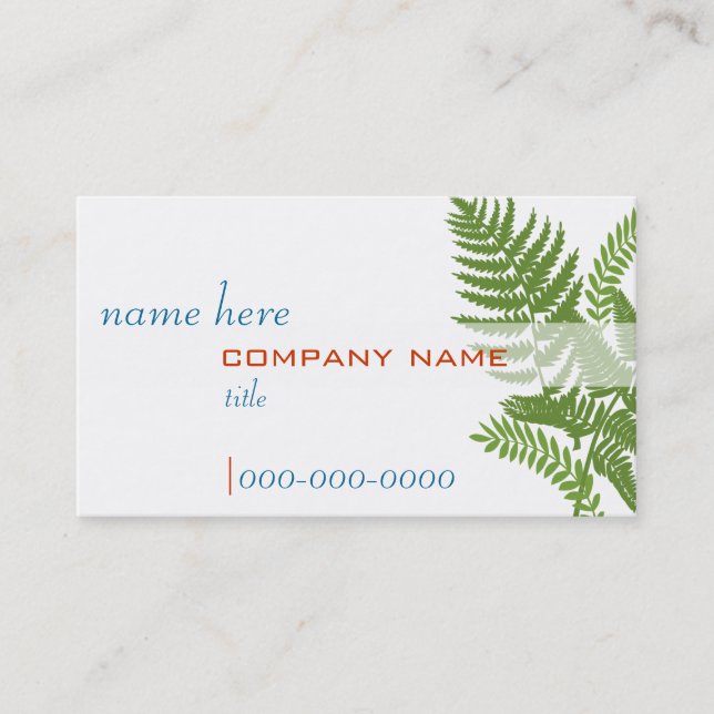Green Fern Leaves Profile Card (Front)