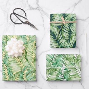 Green Fern Leaves Wrapping Paper Sheets