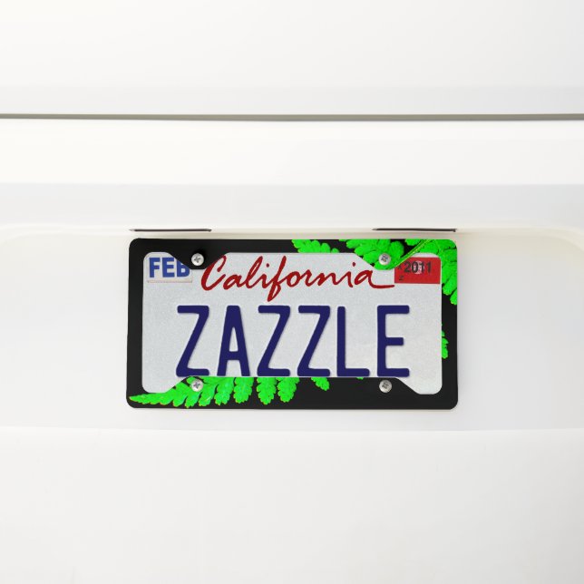 Green Fern License Plate Frame (On Car)