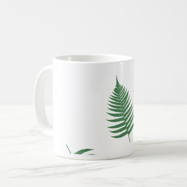 Green Fern Lucky Pattern Coffee Mug Cup (Front Left)