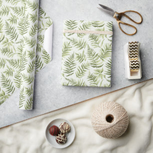 Green Fern Plants Wrapping Paper