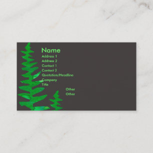 Green Fern Professional Watercolor house Plant Business Card
