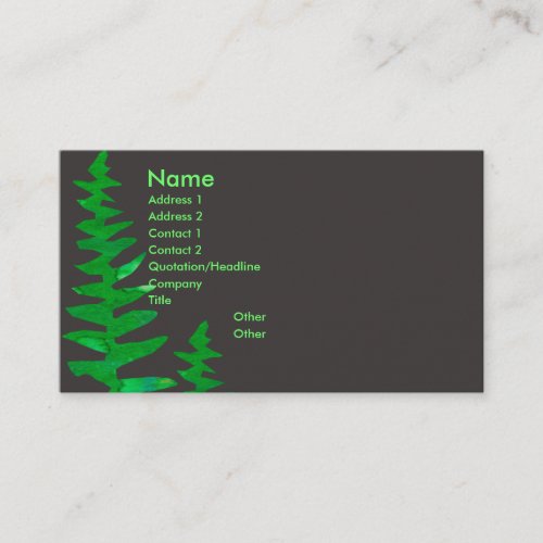 Green Fern Business Card