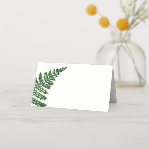 Green fern wedding Watercolor forest botanical Place Card