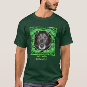 Green Ferns Frame Create Your Own Pet Photo     T-Shirt
