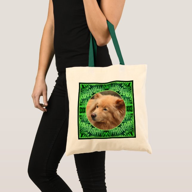 Green Ferns Frame Create Your Own Pet Photo     Tote Bag (Front (Product))