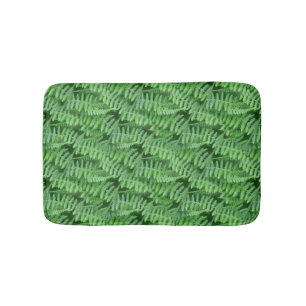 Green Ferns Nature Pattern Bathroom Mat