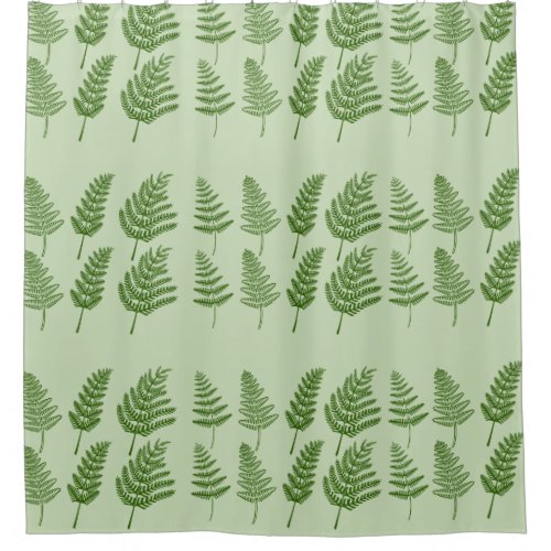 Green Ferns Pattern Shower Curtain