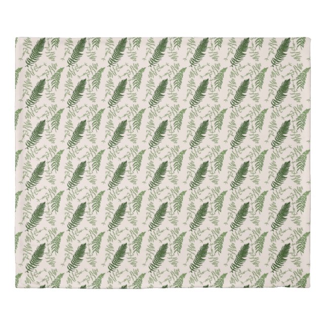 Green ferns repeat surface pattern Duvet Cover (Front)