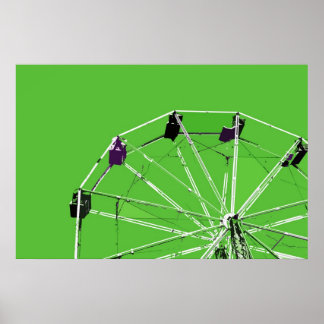Green Ferris Wheel Poster