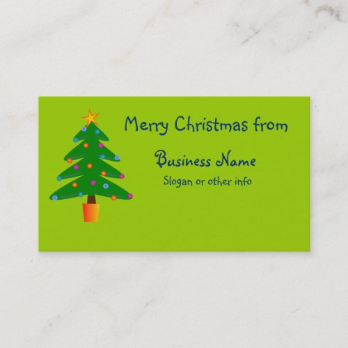 Green Festive Christmas Tree Business Card