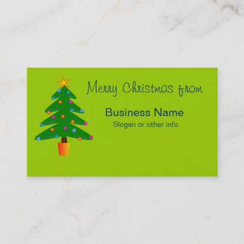 Green Festive Christmas Tree Business Card