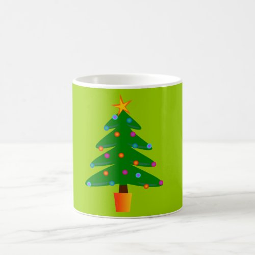 Green Festive Christmas Tree Coffee Mug