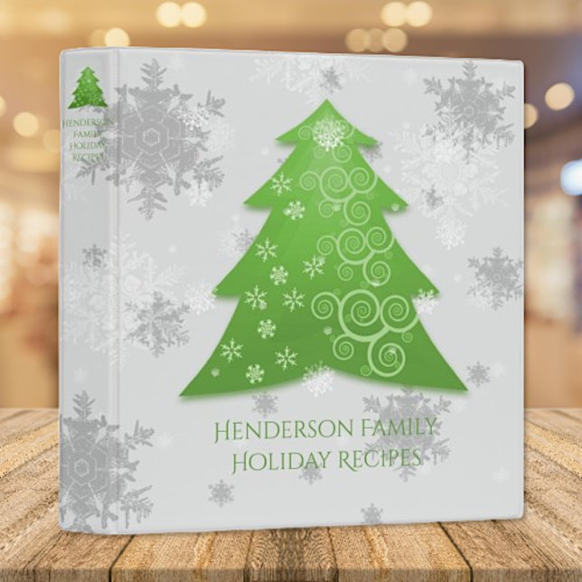 Green Festive Christmas Tree Holiday Recipe Binder (Green Festive Christmas Tree Holiday Family Recipe Binder)