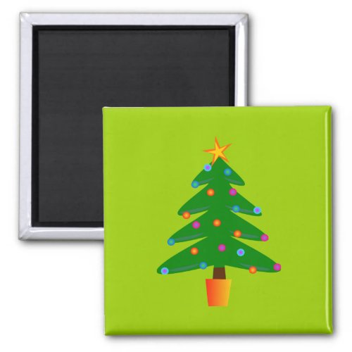 Green Festive Christmas Tree Magnet