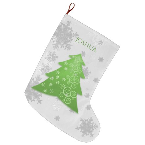 Green Festive Christmas Tree Stocking