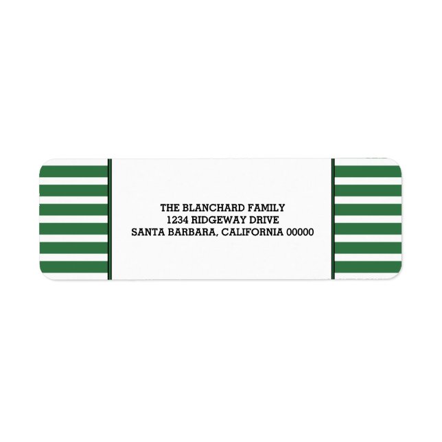 Green Festive Stripes Holiday Labels (Front)