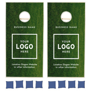 Green field Abstract Business Logo Branded Cornhole Set