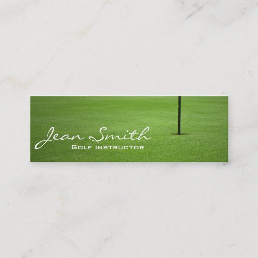 Customizable Green Field Golf instructor Mini Business Card