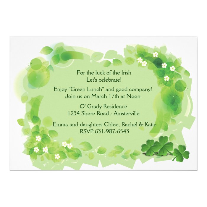 Green Field St. Patrick's Day Invitation