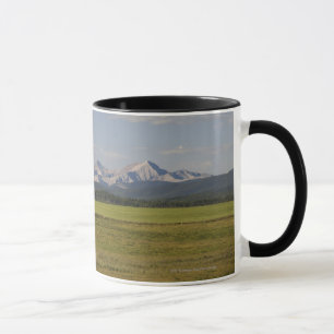 Green Fields And Rolling Hills With Mountains Mug