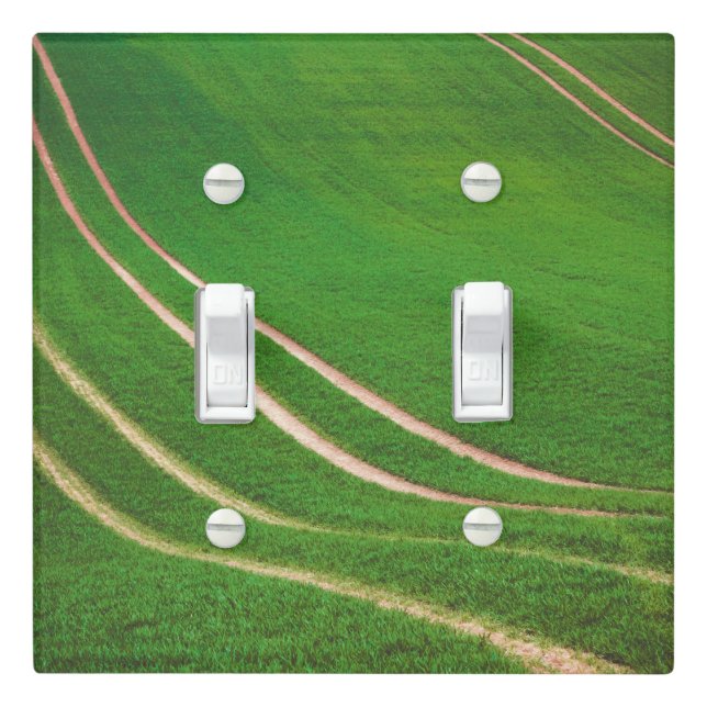 Green fields light switch cover (In Situ)