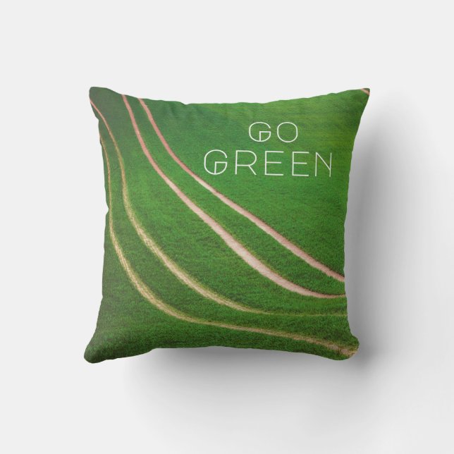 Green fields  throw pillow (Back)