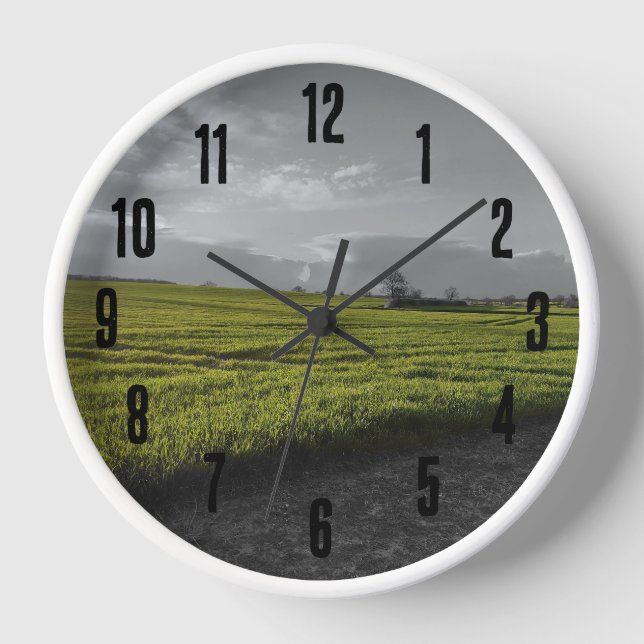 Green fields wall clock (Front)