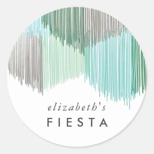 Green Fiesta Fringe Classic Round Sticker