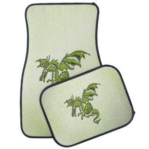 Green Fighting Dragon Car Floor Mat