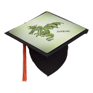 Green Fighting Dragon Crossbody Bag Graduation Cap Topper