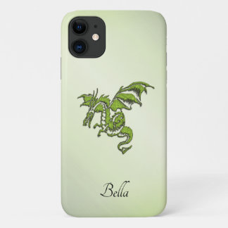 Green Fighting Dragon with Name iPhone 11 Case