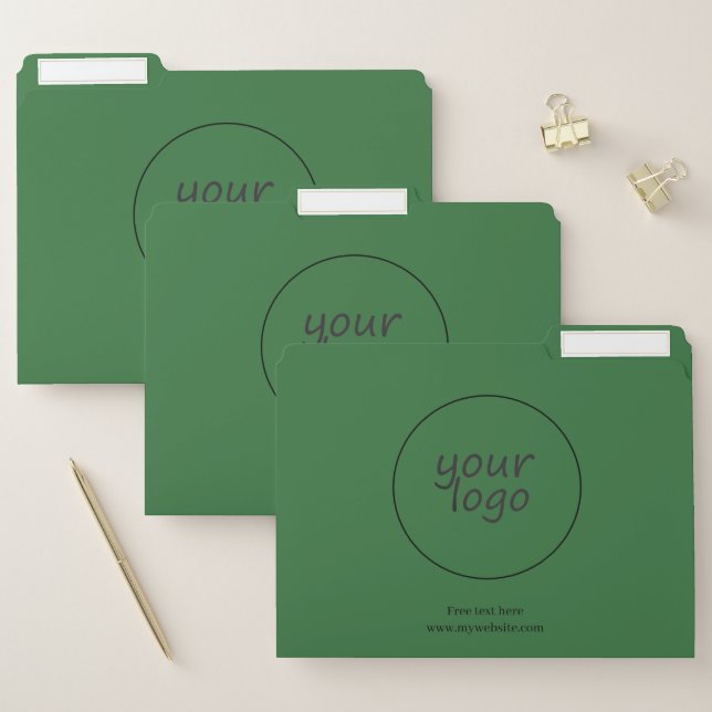 Green File Folder with Monogram (Set)