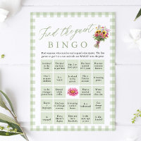 Green Find the Guest Bingo Bridal Shower Game