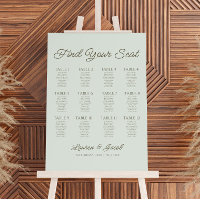Green Find Your Seat Wedding Seating Chart