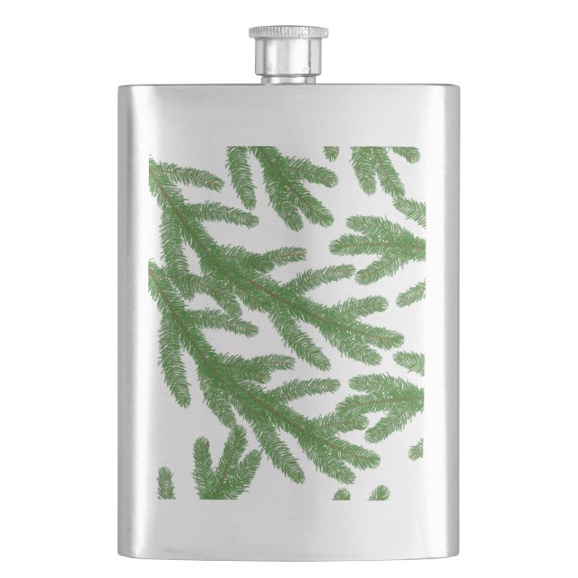 Green fir tree branches forest scent flask (Front)