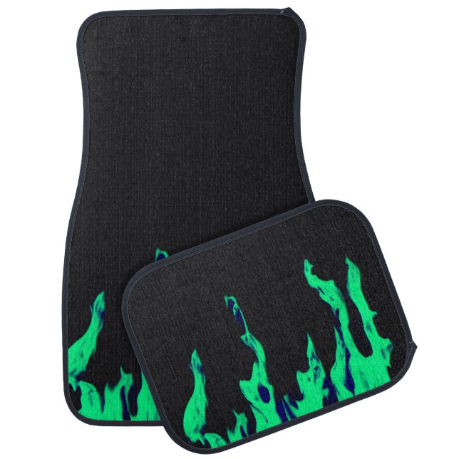 Green fire - Flame Flame Au Car Floor Mat (Set)