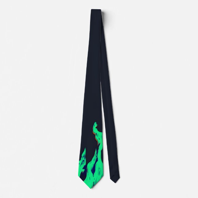 Green fire - Flame Flame Neck Tie (Front)