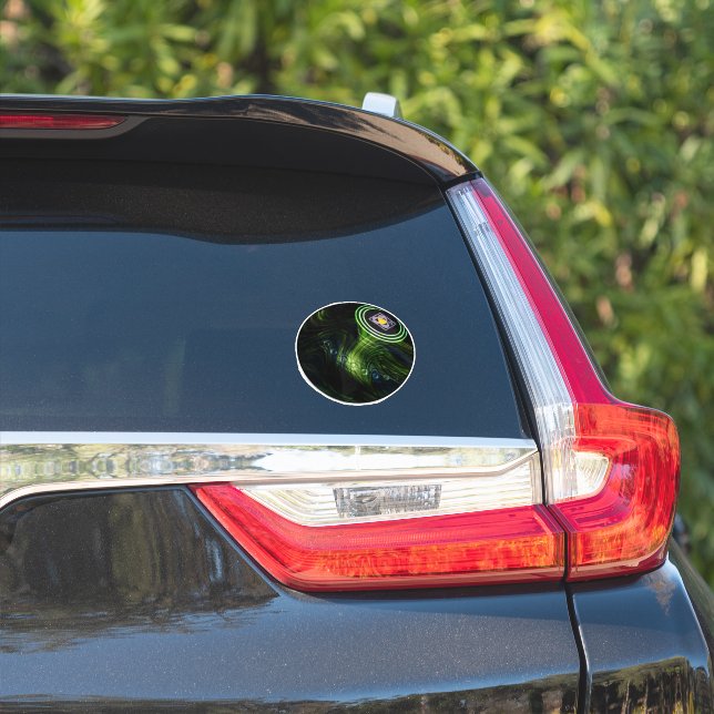 Green Fire Lawn Bowl, Custom Cut Vinyl Sticker (Car Side)