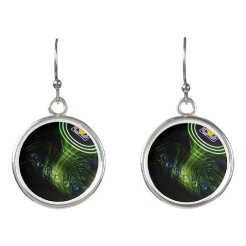 Green Fire Lawn Bowl Earrings