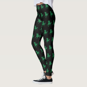 Green Fire Unicorn Leggings